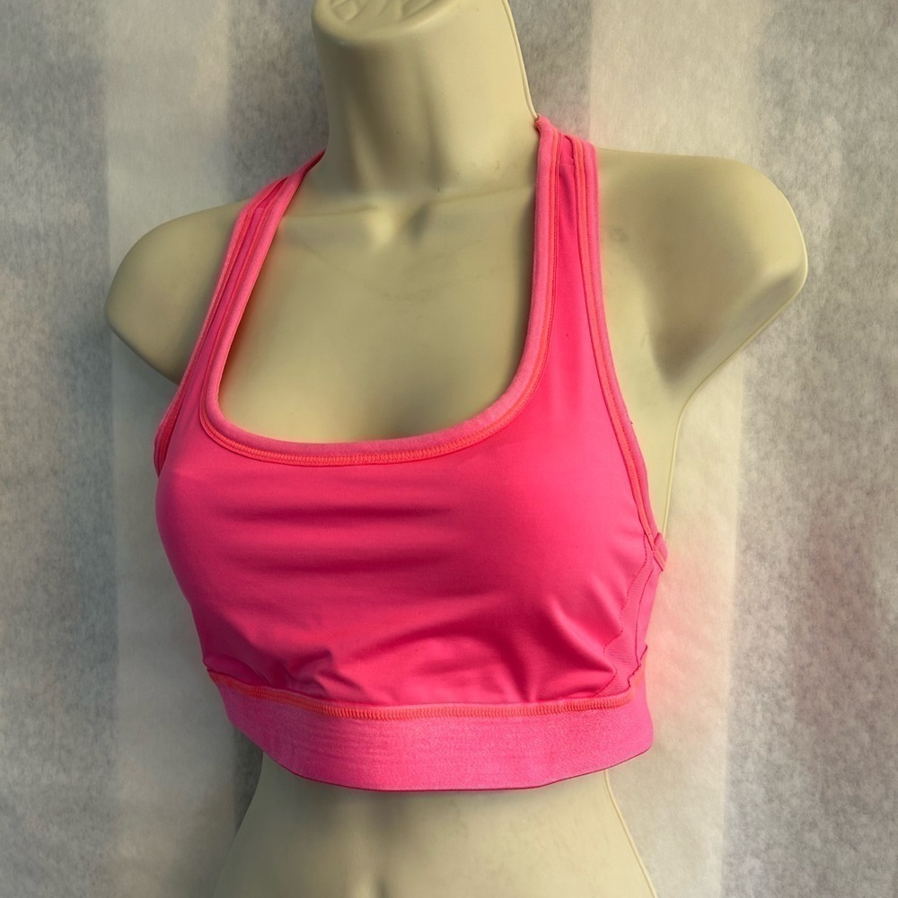 Aerie racer back bright pink sports bra w/removable cups Sz-M U16